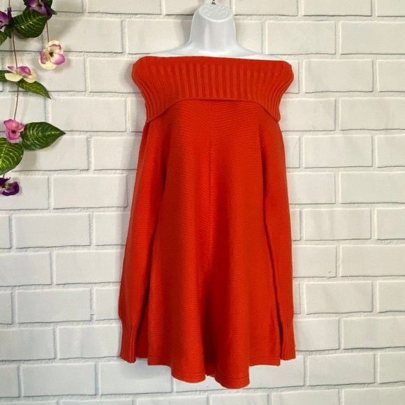 Renuar Orange Knit Cowl Neck Flare Sweater - Picture 4 of 8